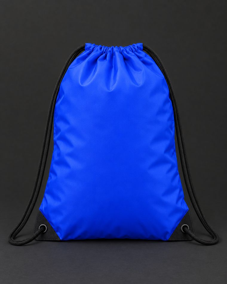 Blue drawstring bag, blank